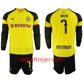 Borussia Dortmund Fodboldtrøjer Sancho 7 Børn Hjemmebanesæt 2018/19 Langærmet